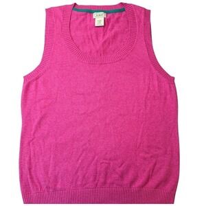 LL Bean Cashmere Blend Sweater Vest Women S Pink Knit Preppy Layering Dollcore